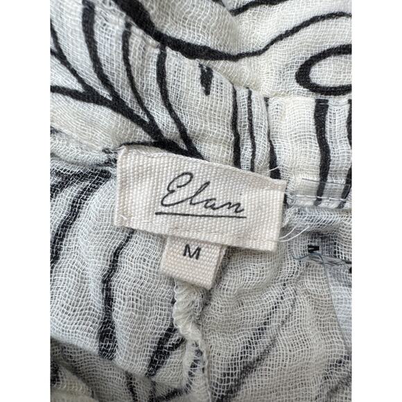 Elan Tropical Printed Cinched Long Sleeve Tunic Cotton Top Womens Medium - Picture 4 of 8